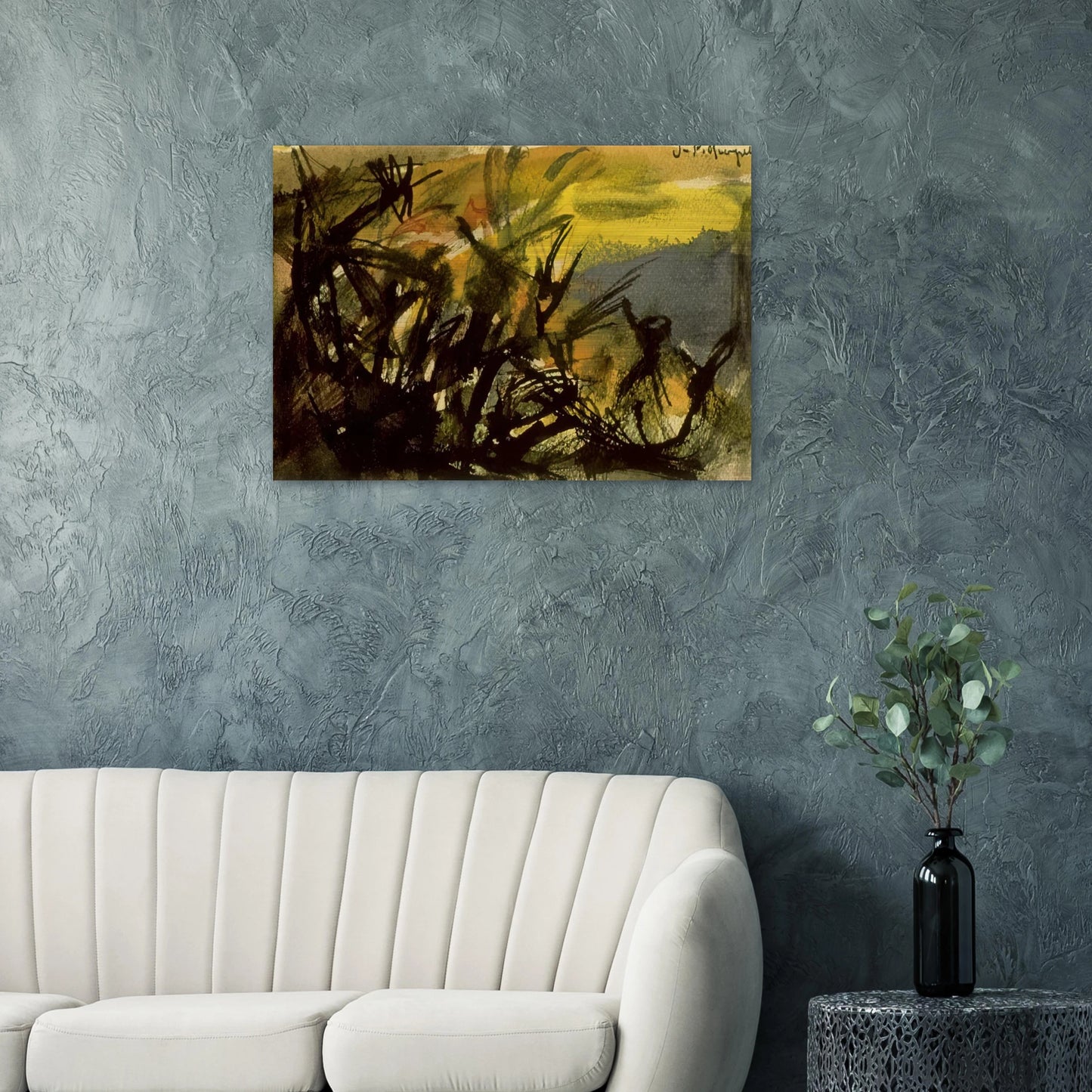 Conversation - Jean-Paul Riopelle Brushed Aluminum Print - 70x100 cm / 28x40 inches | Jean-Paul Riopelle Aluminum Print | Jean-Paul Riopelle Prints