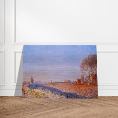 The Plain of Colombes, White Frost - claude monet Brushed Aluminum Print - 70x100 cm / 28x40 inches | claude monet Aluminum Print | claude monet Prints