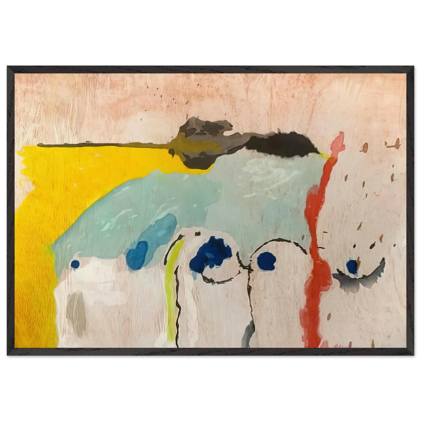 Tales of Genji I - 1998 - Helen Frankenthaler 70x100 cm / 28x40 inches Framed Art Print – Black Wooden Frame