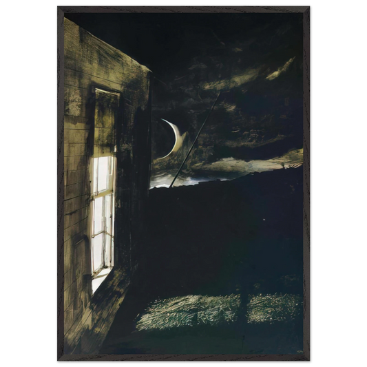 CRESCENT MOON - Andrew Wyeth 70x100 cm / 28x40 inches Framed Art Print – Black Wooden Frame