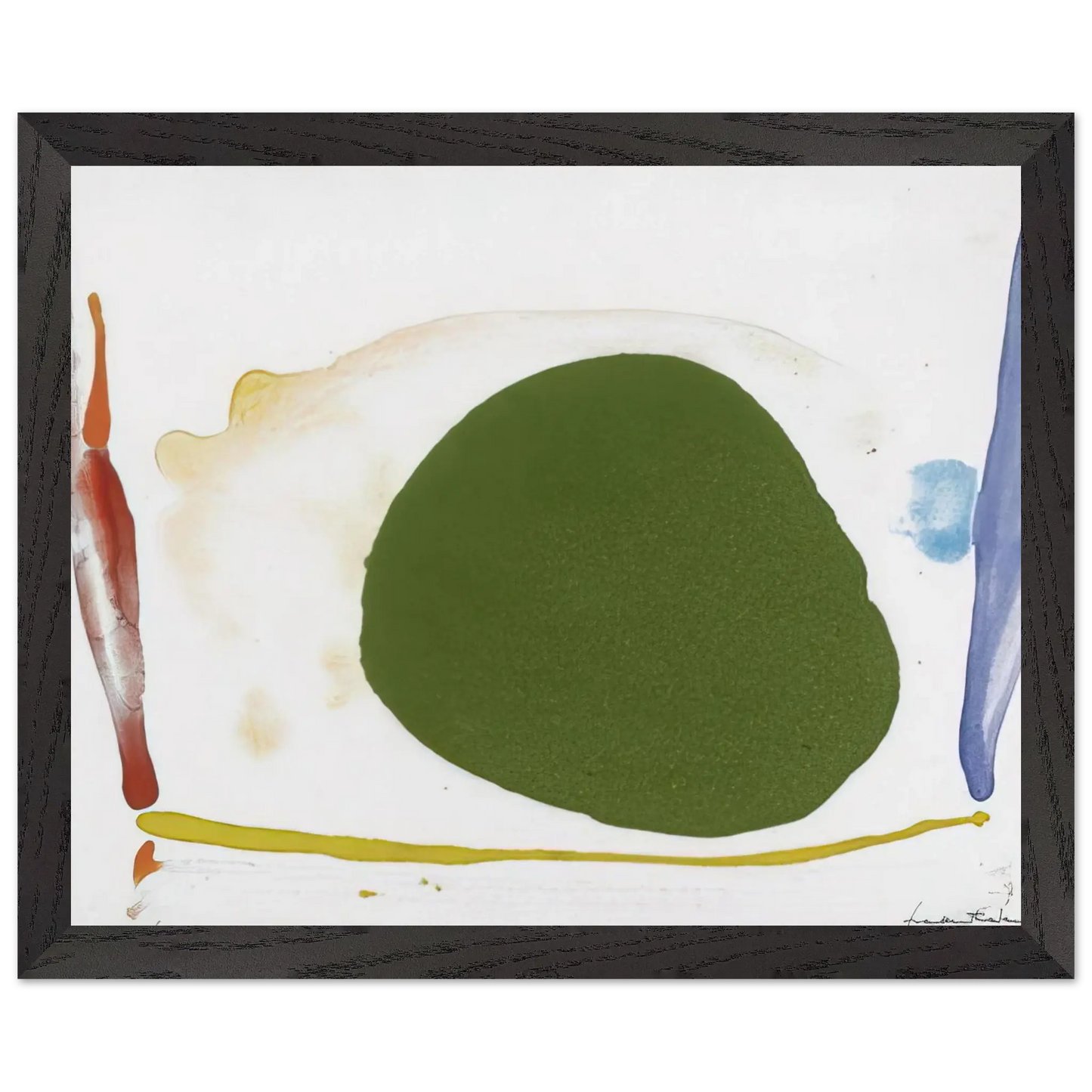 Helen Frankenthaler - Thanksgiving Day - 1973 Wall art - 40x40 cm / 16x16 Inches - Premium Wooden Framed Poster With Fine Art Paper - Black frame