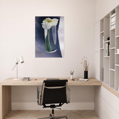 Calla Lily in Tall Glass - Georgia O'Keeffe Brushed Aluminum Print - 70x100 cm / 28x40 inches | Georgia O'Keeffe Aluminum Print | Georgia O'Keeffe Prints
