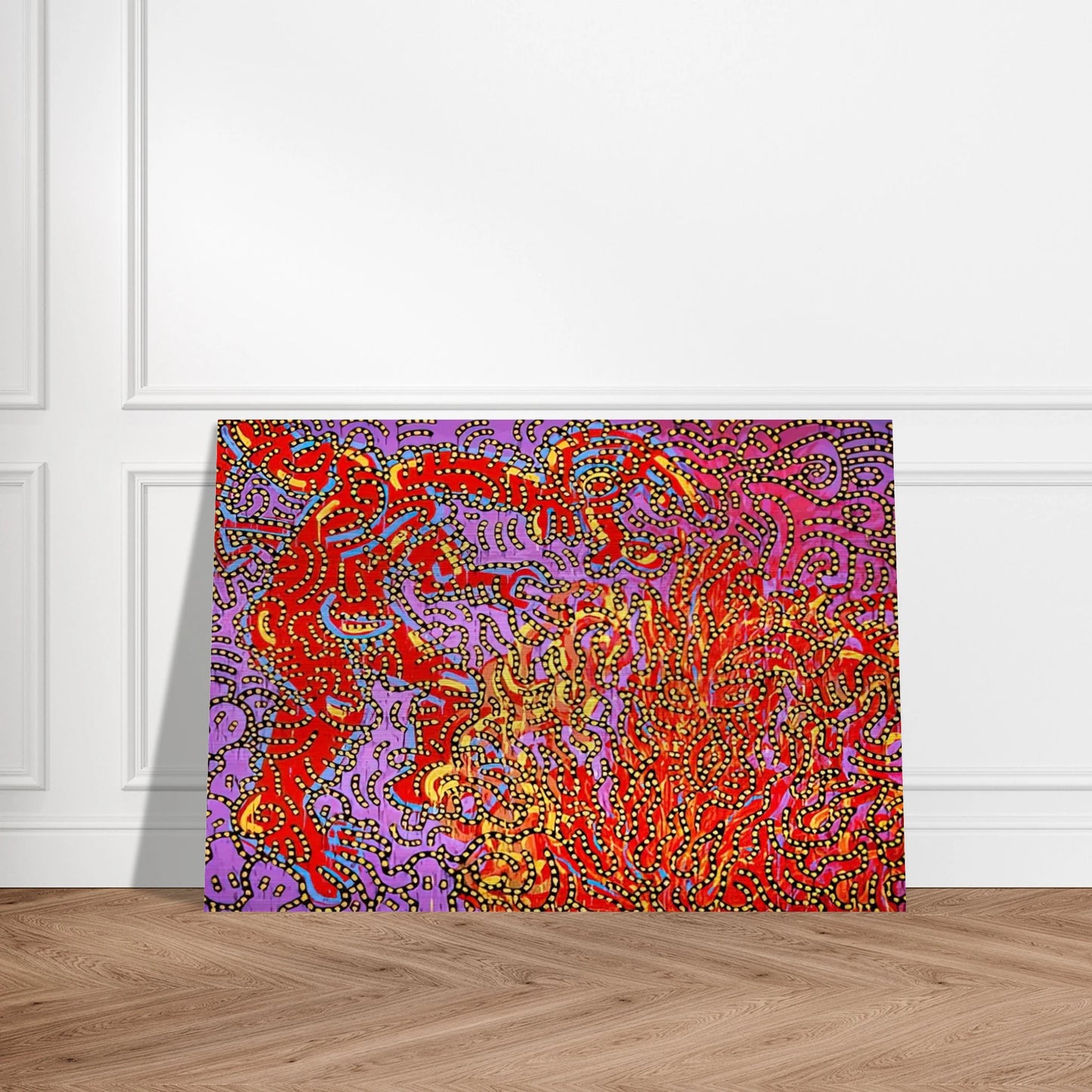 MOSES AND THE BURNING BUSH 1985 - Keith Haring Brushed Aluminum Print - 70x100 cm / 28x40 inches | Keith Haring Aluminum Print | Keith Haring Prints