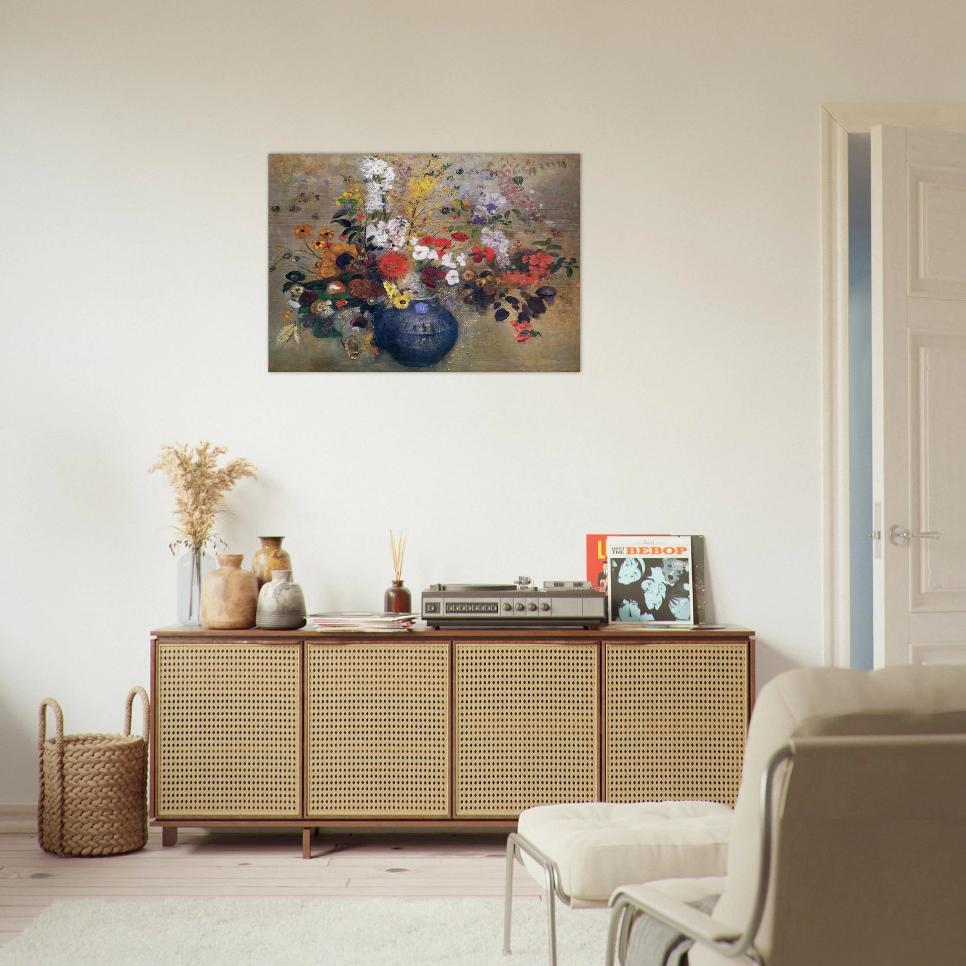 FLOWERS 1909 - Odilon Redon Brushed Aluminum Print - 70x100 cm / 28x40 inches | Odilon Redon Aluminum Print | Odilon Redon Prints