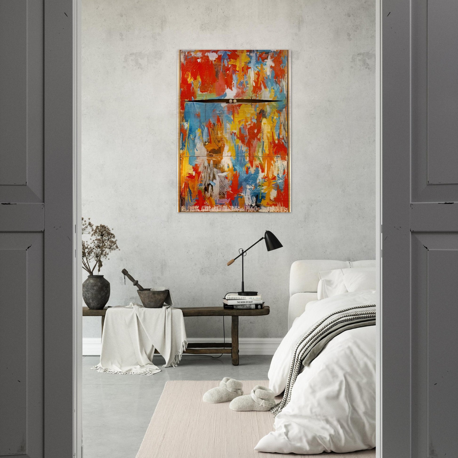 PAINTING WITH TWO BALLS - Jasper Johns Brushed Aluminum Print - 70x100 cm / 28x40 inches | Jasper Johns Aluminum Print | Jasper Johns Prints