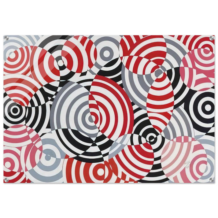 Interférences en rouge et gris No. 640 - 1963 - Antonio Asis Acrylic Print - 70x100 cm / 28x40″ inches | Antonio Asis Wall Art | Antonio Asis Prints