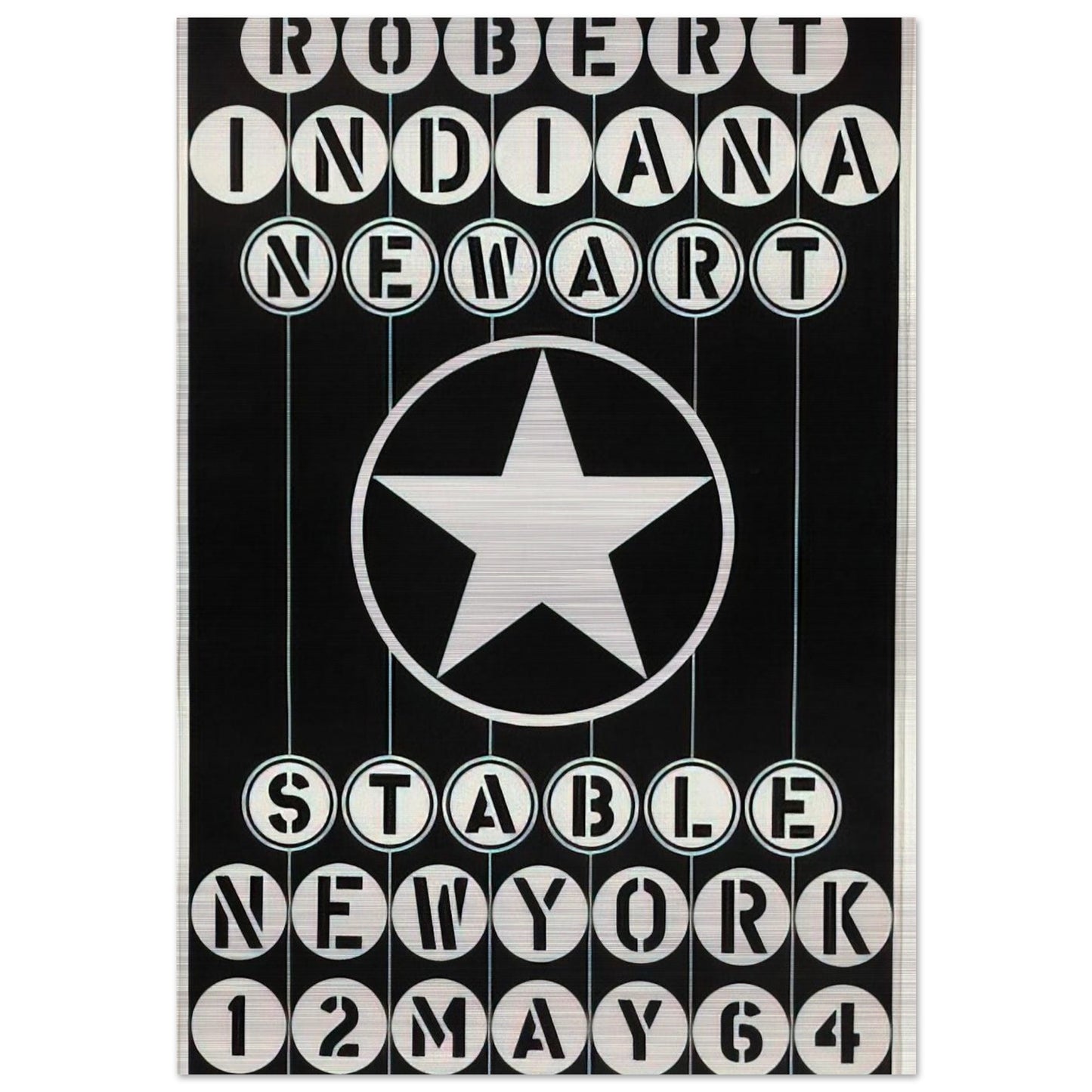 Robert Indiana, New Art, Stable New York - Robert Indiana Brushed Aluminum Print - 70x100 cm / 28x40 inches | Robert Indiana Aluminum Print | Robert Indiana Prints