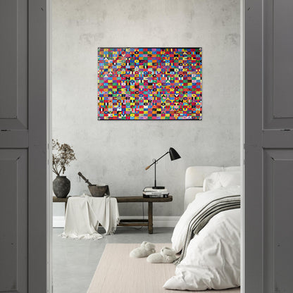 METTERE I VERBI ALL INFINITO MILLENOVECENTO OTTANTOTTO 1988 - Alighiero Boetti Acrylic Print - 70x100 cm / 28x40″ inches