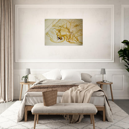 BED AND BEDSIDE TABLE FEROCIOUSLY ATTACKING A CELLO - Salvador Dali Acrylic Print - 70x100 cm / 28x40″ inches