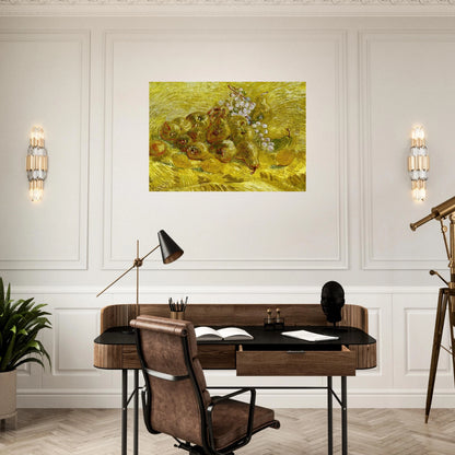 Still life with grapes,pears and lemons - Vincent van Gogh Brushed Aluminum Print - 70x100 cm / 28x40 inches | Vincent van Gogh Aluminum Print | Vincent van Gogh Prints