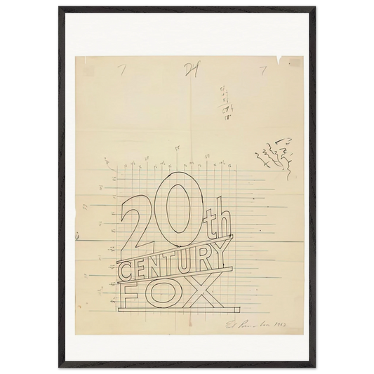 TRADEMARK GRID 1962 - Edward Ruscha 70x100 cm / 28x40 inches Framed Art Print – Black Wooden Frame