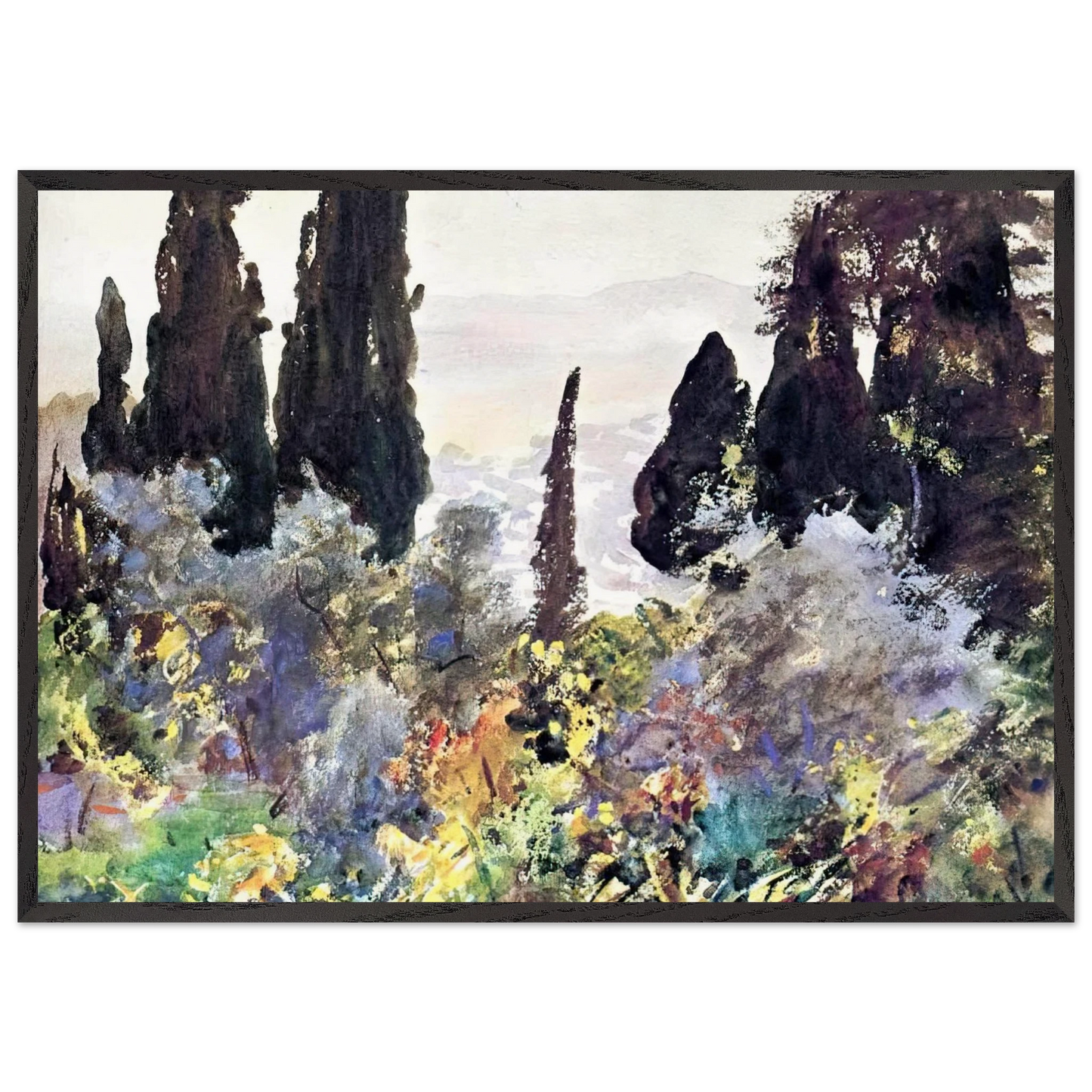 Wall artGranada - John Singer Sargent 70x100 cm / 28x40 inches Framed Art Print – Black Wooden Frame