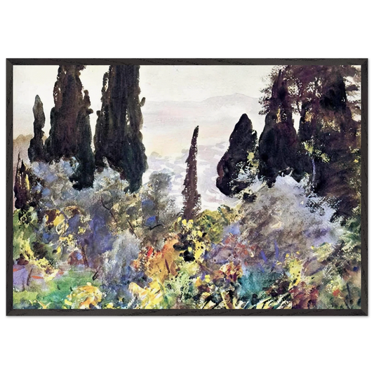 Wall artGranada - John Singer Sargent 70x100 cm / 28x40 inches Framed Art Print – Black Wooden Frame