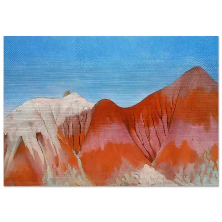 Series near abiquiu, New Mexico - Hills to the left - Georgia O'Keeffe Brushed Aluminum Print - 70x100 cm / 28x40 inches | Georgia O'Keeffe Aluminum Print | Georgia O'Keeffe Prints