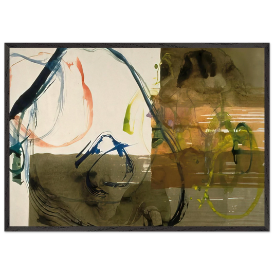 New River Watercolor Series I 5 - 1988 - John Cage 70x100 cm / 28x40 inches Framed Art Print – Black Wooden Frame