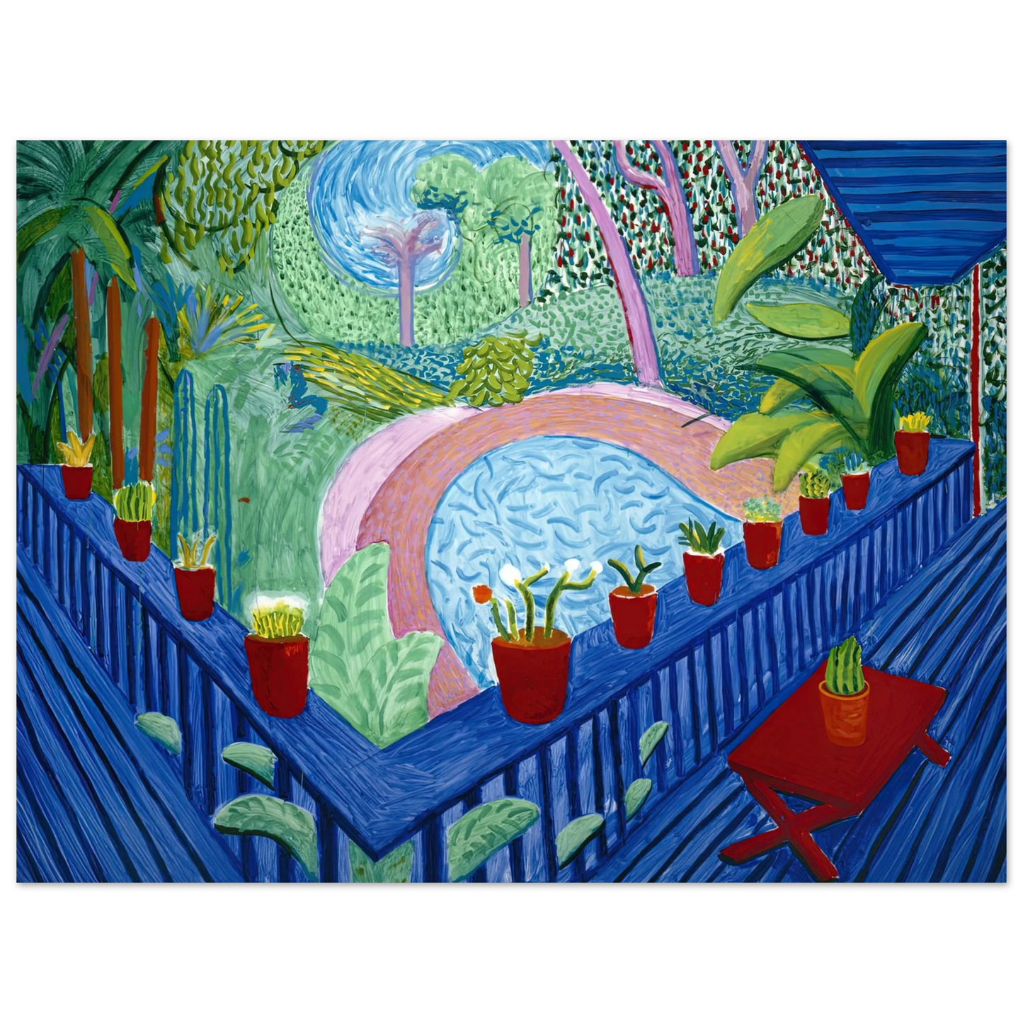 David Hockney - David Hockney Wall art - 15x20 cm / 6x8 inches - Premium Wooden Framed Poster With Fine Art Paper-canvas - Wood frame