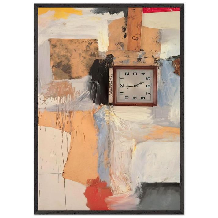 THIRD TIME PAINTING 1961 - Robert Rauschenberg 70x100 cm / 28x40 inches Framed Art Print – Black Wooden Frame