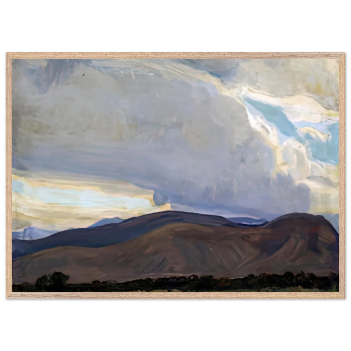 Maynard Dixon - STORM FROM THE SIERRA 1937 Wall art - 15x20 cm / 6x8 inches - Premium Wooden Framed Poster With Fine Art Paper-canvas - Black frame