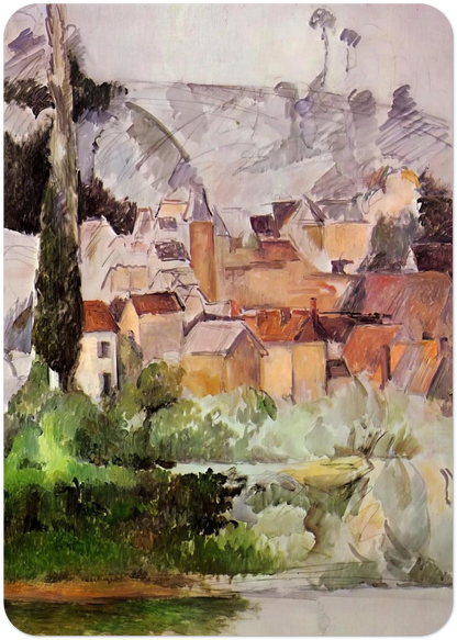 Medan Chateau and Village By Paul Cézanne Pack of 10 Post Cards | Paul Cézanne Post Cards | A6 (10.5 x 14.8 cm) - 4.1 x 5.8 inches