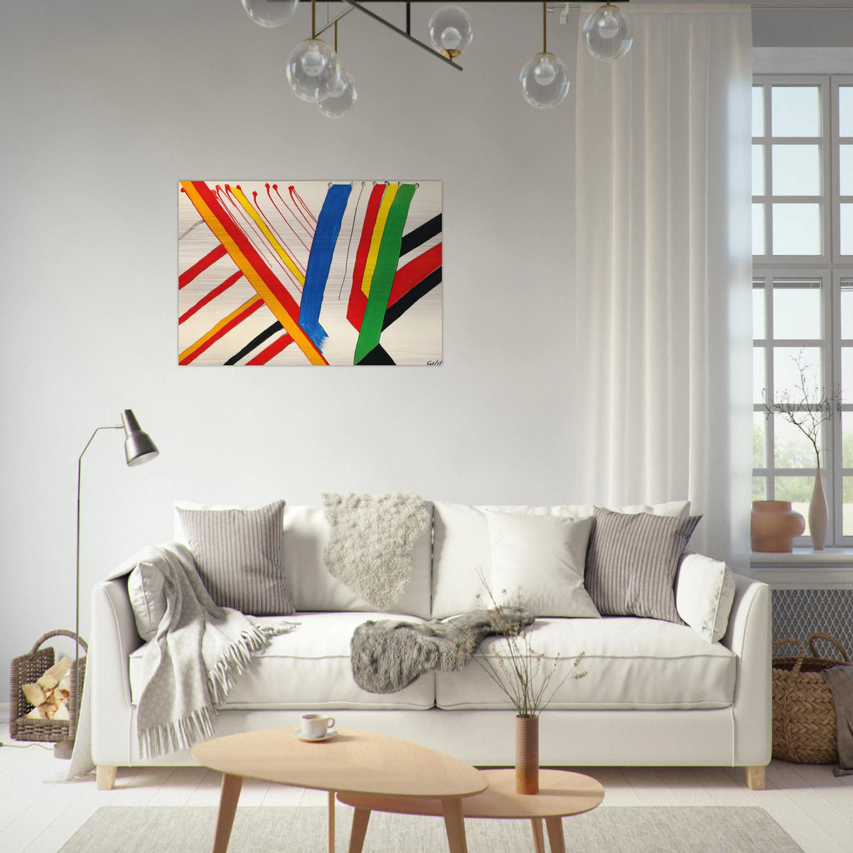 THE GREEN STRIPE 1963 - Alexander Calder Brushed Aluminum Print - 70x100 cm / 28x40 inches | Alexander Calder Aluminum Print | Alexander Calder Prints