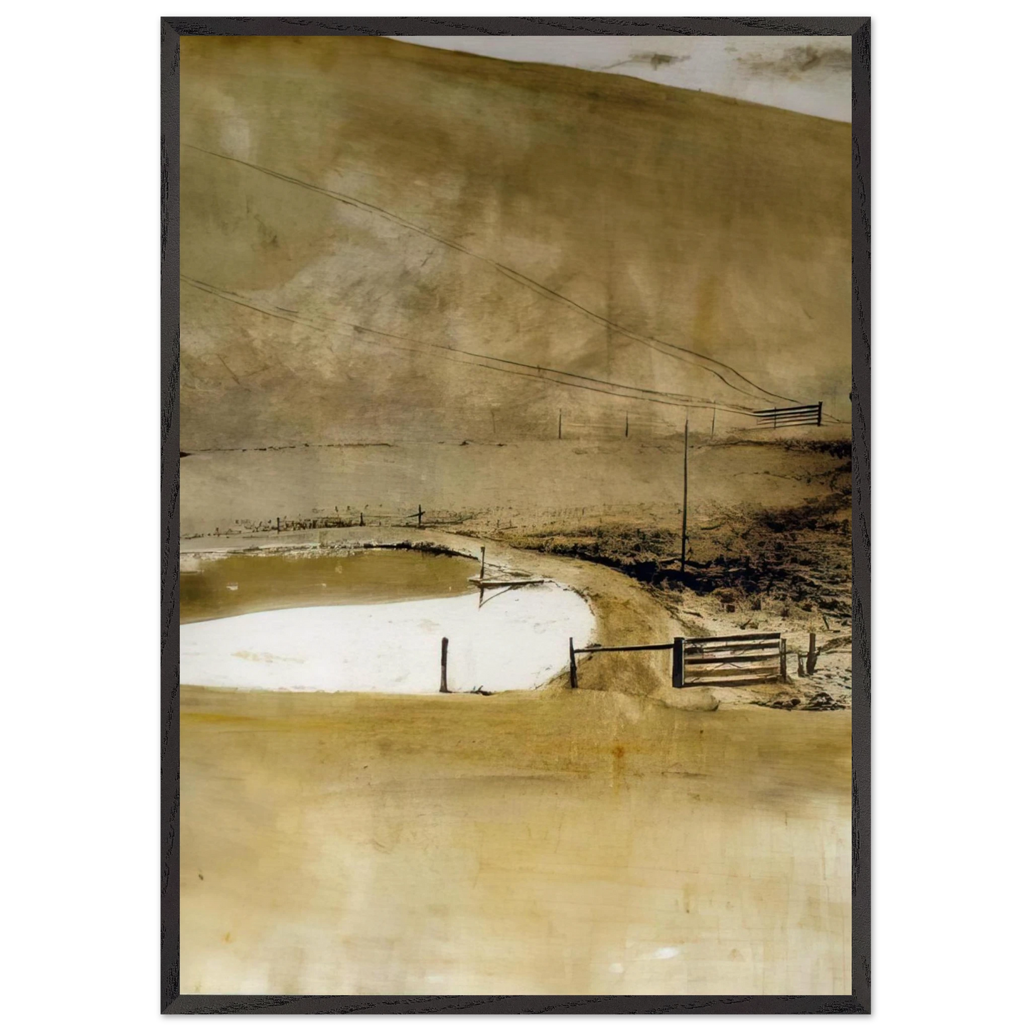 NOT DETECTED 34 - Andrew Wyeth 70x100 cm / 28x40 inches Framed Art Print – Black Wooden Frame