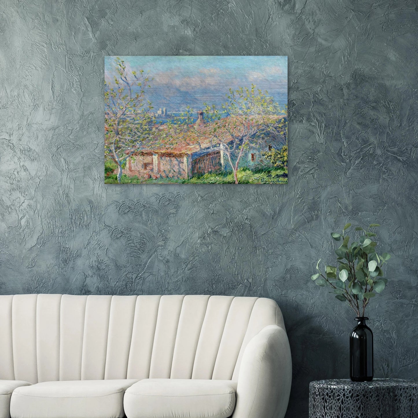 Gardener's House at Antibes - claude monet Brushed Aluminum Print - 70x100 cm / 28x40 inches | claude monet Aluminum Print | claude monet Prints
