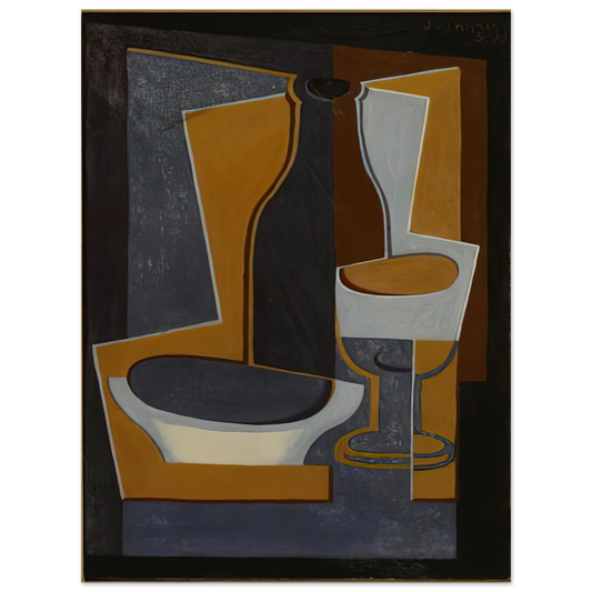 Juan Gris - BOUTEILLE BOL ET VERRE 1922  75x100 cm / 30x40inches Fine Art Poster