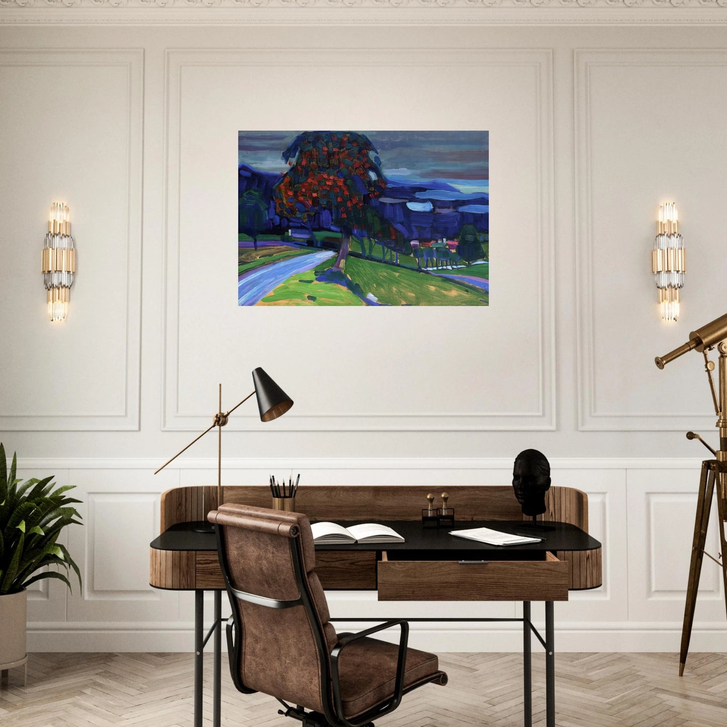 AUTUMN IN MURNAU 1908 - Wassily Kandinsky Brushed Aluminum Print - 70x100 cm / 28x40 inches | Wassily Kandinsky Aluminum Print | Wassily Kandinsky Prints