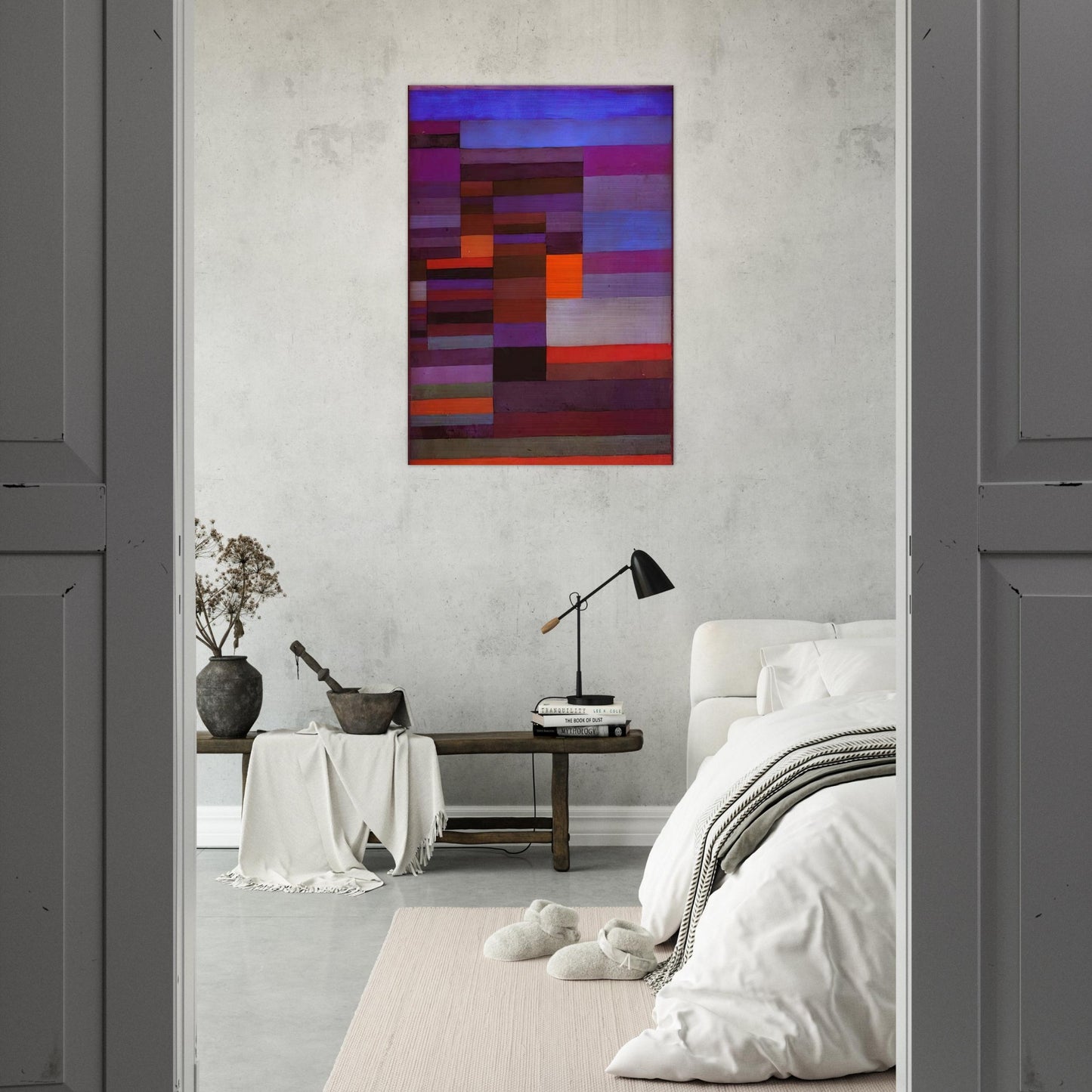 FIRE EVENING 1929 - Paul Klee Brushed Aluminum Print - 70x100 cm / 28x40 inches | Paul Klee Aluminum Print | Paul Klee Prints