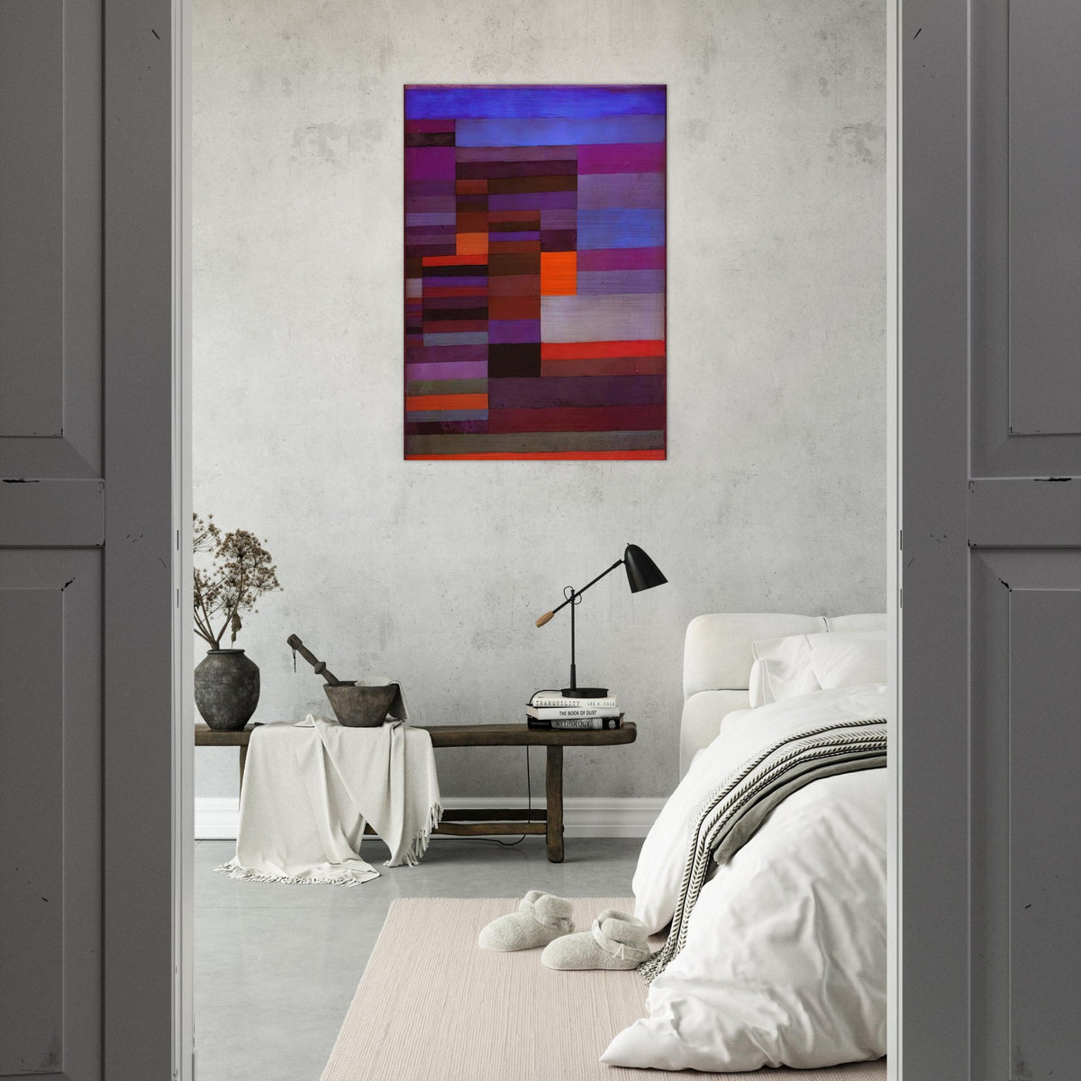 FIRE EVENING 1929 - Paul Klee Brushed Aluminum Print - 70x100 cm / 28x40 inches | Paul Klee Aluminum Print | Paul Klee Prints