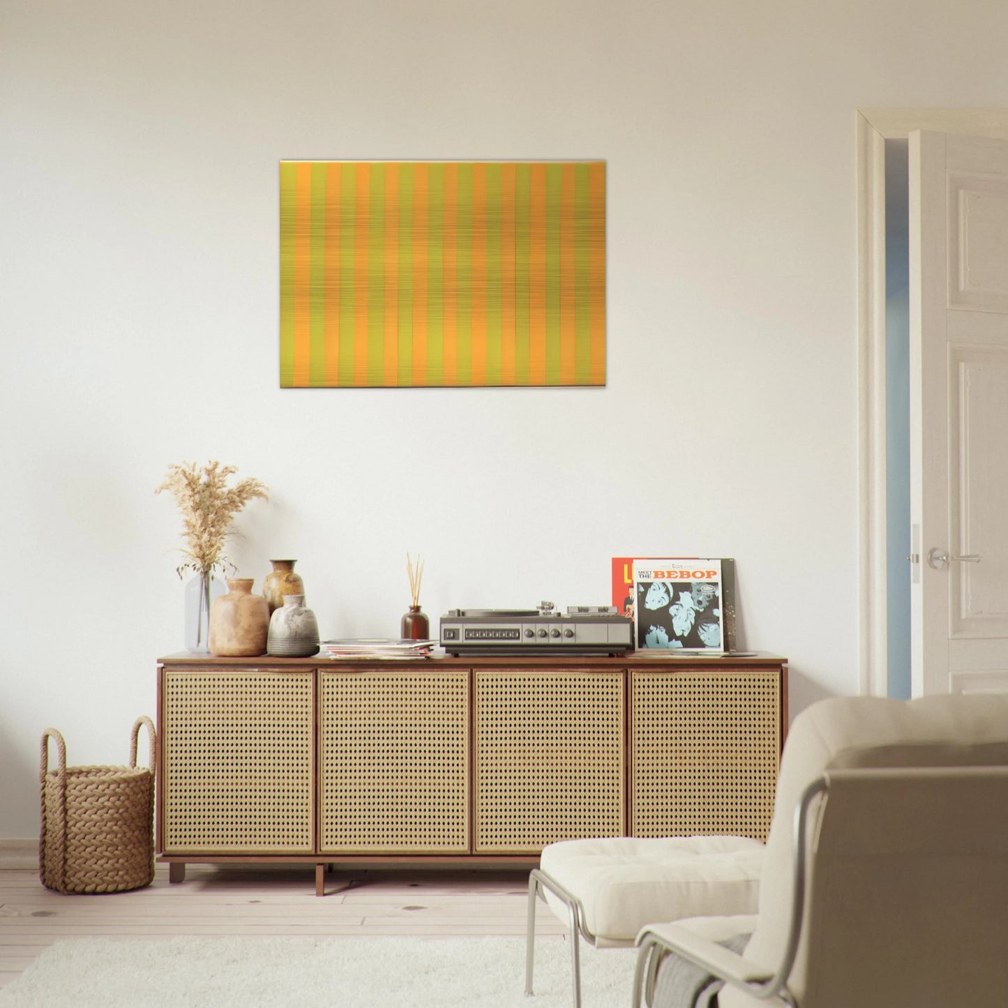 Two Yellows - 1959 - Gene Davis Brushed Aluminum Print - 70x100 cm / 28x40 inches | Gene Davis Aluminum Print | Gene Davis Prints