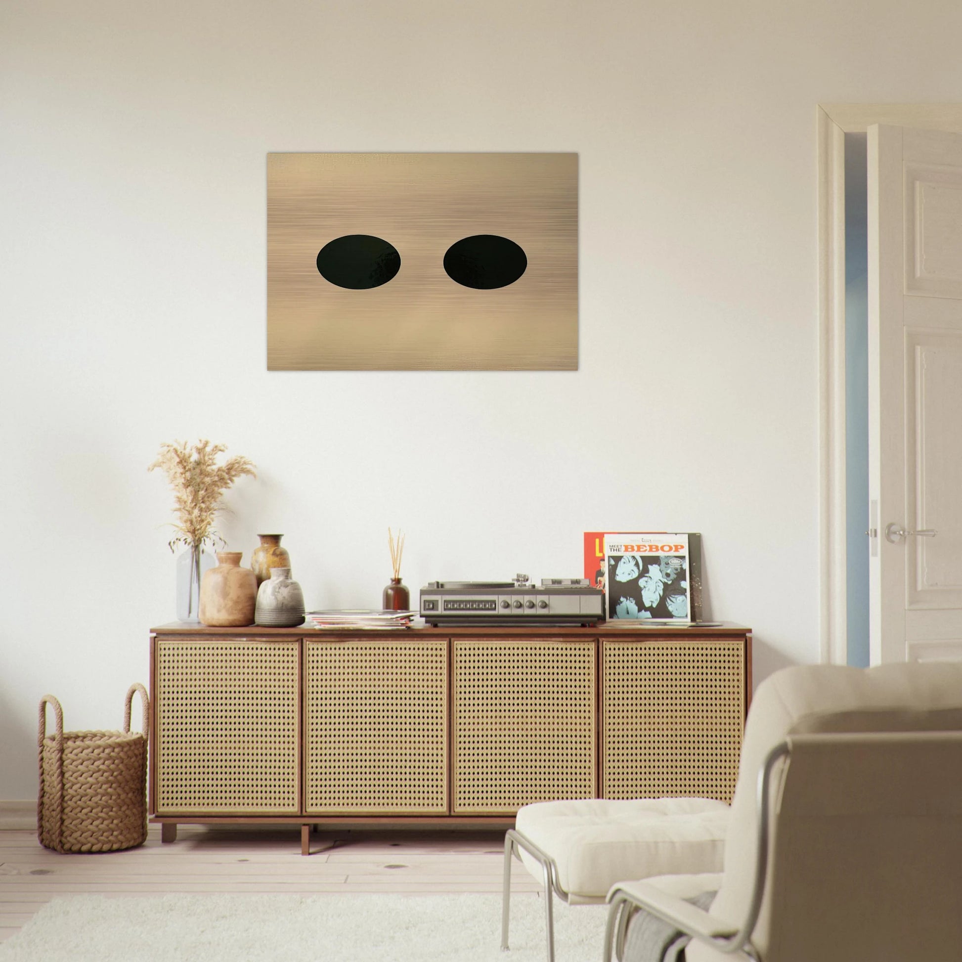 Two Circles - 1950 - Alexander Liberman Brushed Aluminum Print - 70x100 cm / 28x40 inches | Alexander Liberman Aluminum Print | Alexander Liberman Prints