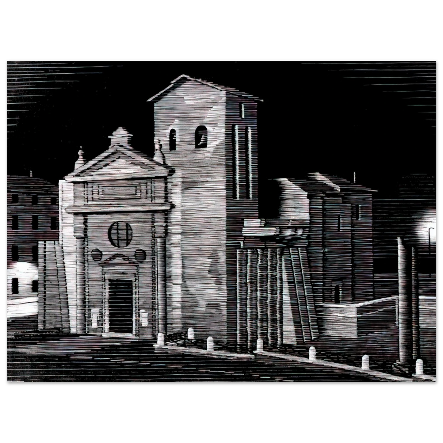 MC Escher - NOCTURNAL ROME Wall Art - 21x29.7 cm / 8x12" - Fine Art Poster-canvas - -