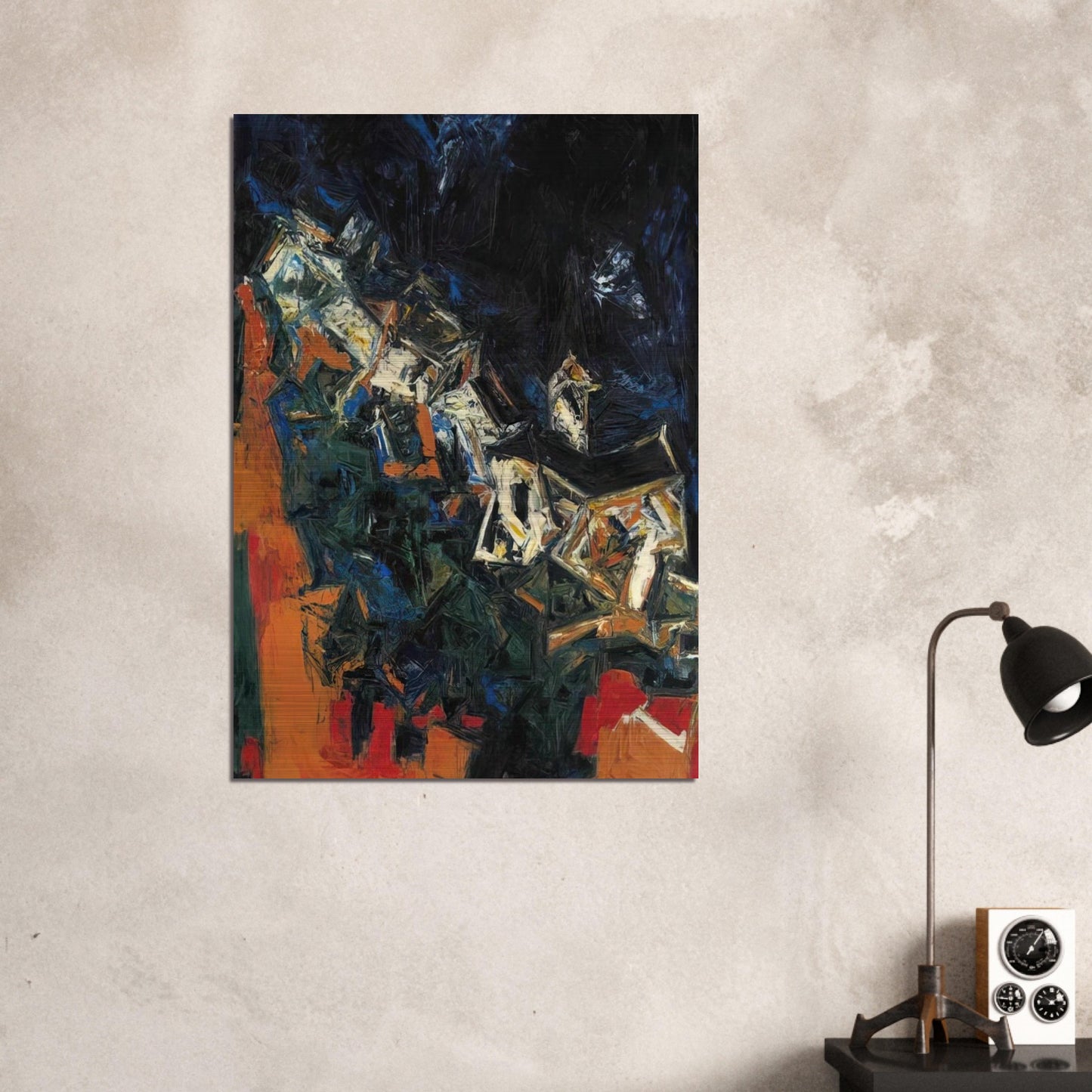 Clocher du Village - 1958 - S. H. Raza Brushed Aluminum Print - 70x100 cm / 28x40 inches | S. H. Raza Aluminum Print | S. H. Raza Prints