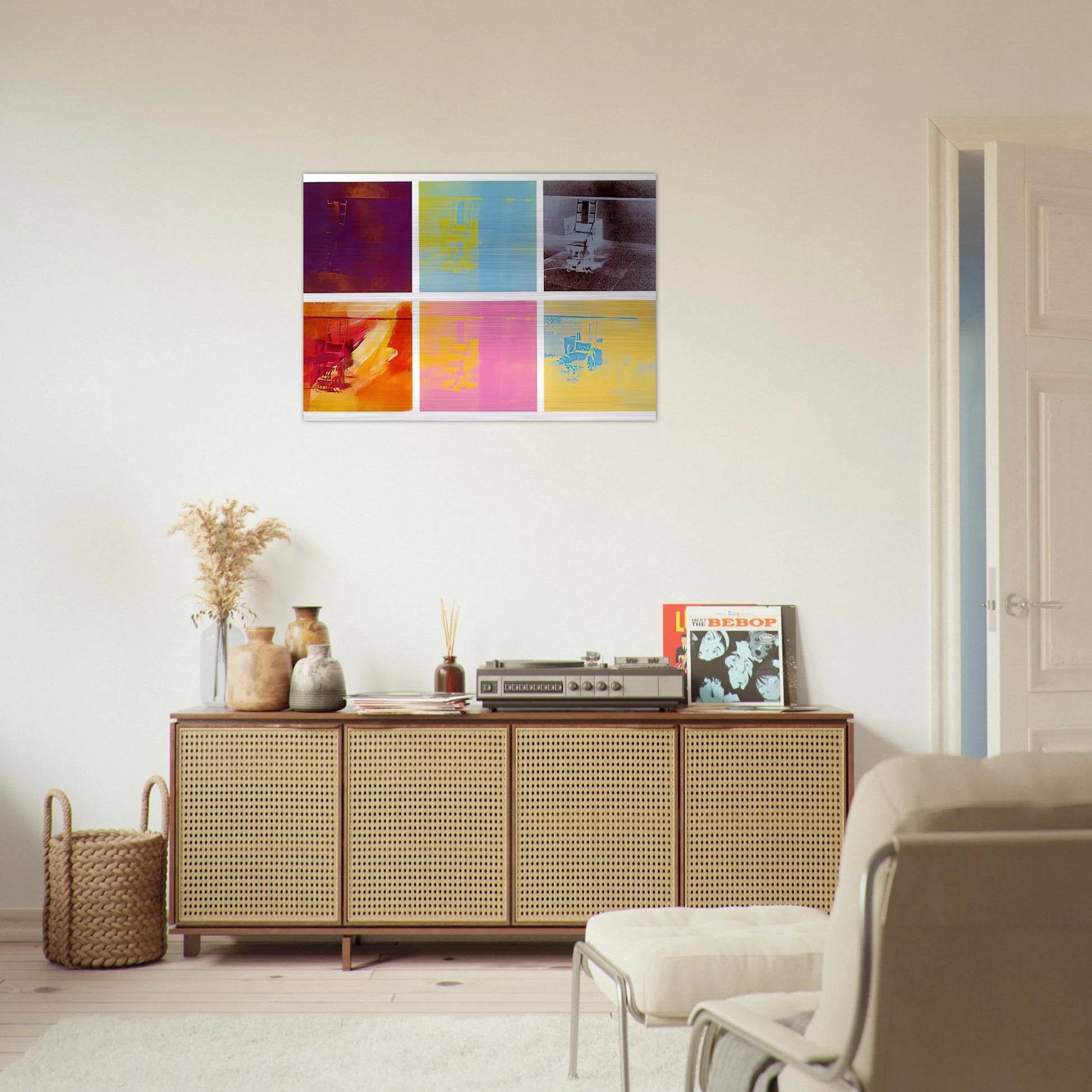 Electric Chair - Andy Warhol Brushed Aluminum Print - 70x100 cm / 28x40 inches | Andy Warhol Aluminum Print | Andy Warhol Prints