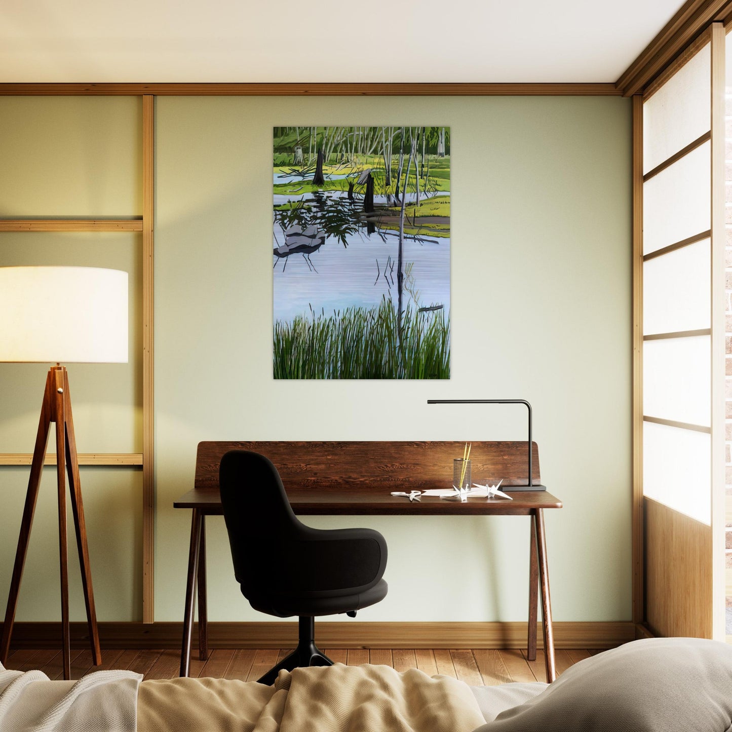 Joanna's Marsh - 2000 - Neil Welliver Brushed Aluminum Print - 70x100 cm / 28x40 inches | Neil Welliver Aluminum Print | Neil Welliver Prints