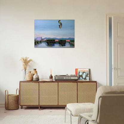 Echo Park Falling Angels - 1974 - Carlos Almaraz Brushed Aluminum Print - 70x100 cm / 28x40 inches | Carlos Almaraz Aluminum Print | Carlos Almaraz Prints
