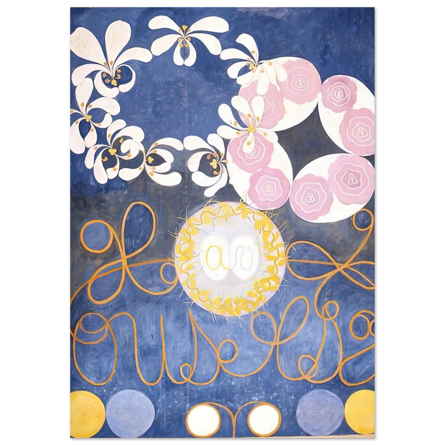 Hilma af Klint - THE TEN LARGEST 1907 Wall art - 28x43  cm / XL (11x17 inches) - Premium Wooden Framed Poster With Fine Art Paper - Black frame