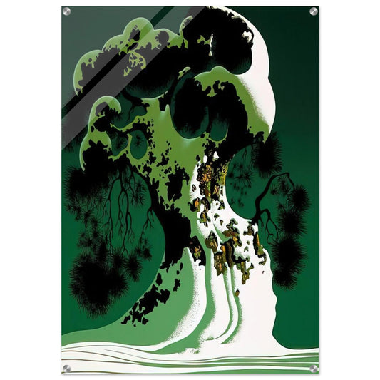 Snow Covered Bonsai - Eyvind Earle Acrylic Print - 70x100 cm / 28x40″ inches