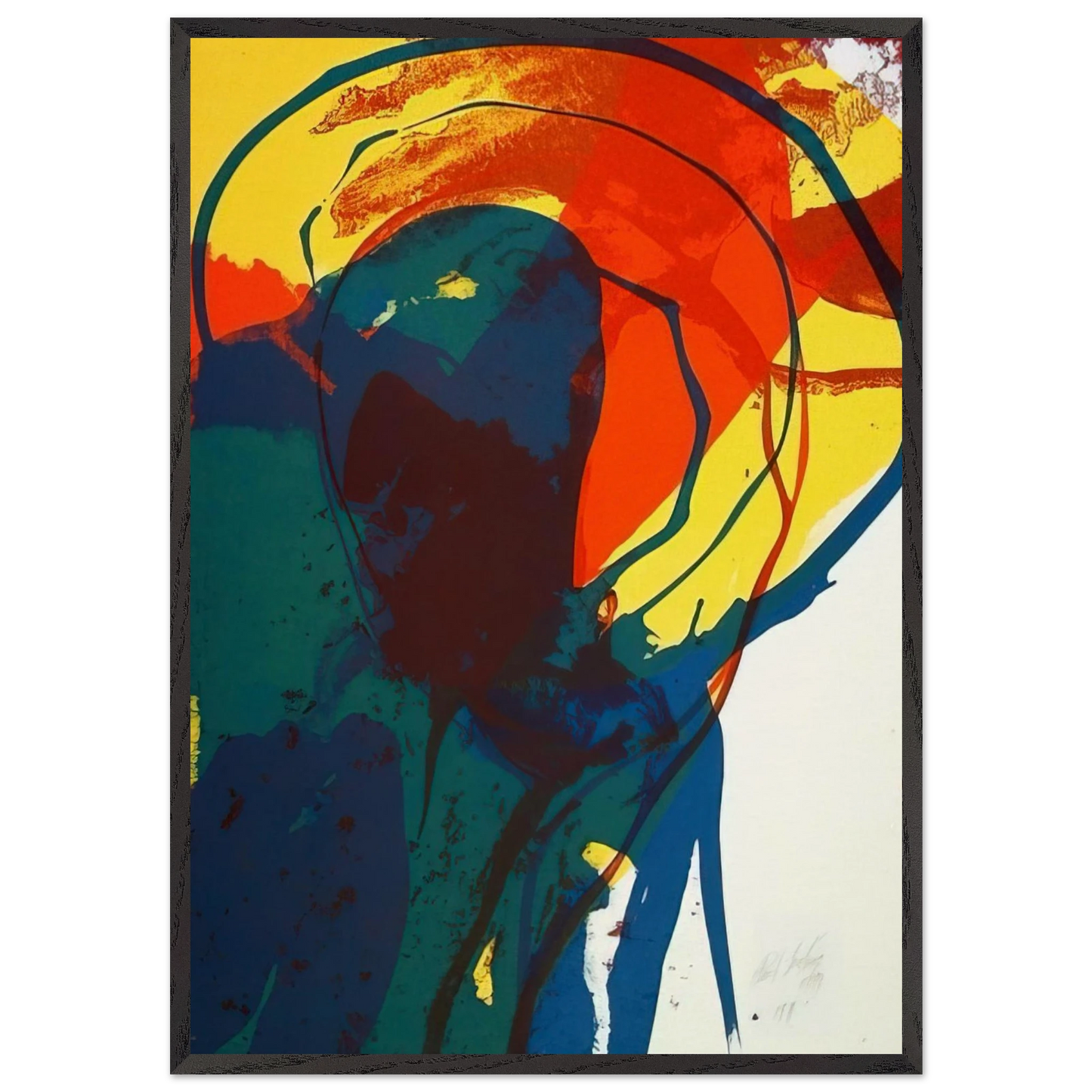Untitled N12 - Paul Jenkins 70x100 cm / 28x40 inches Framed Art Print – Black Wooden Frame