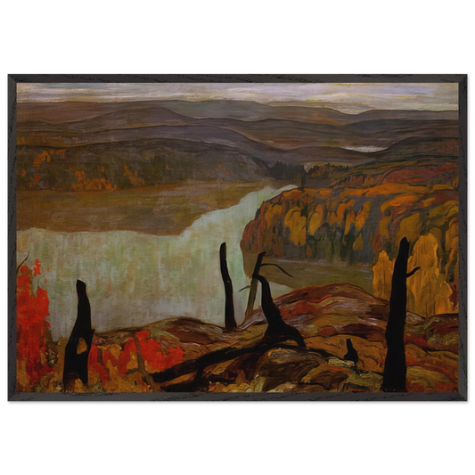October Morning Algoma Wartz Lake - 1920 - AY Jackson 70x100 cm / 28x40 inches Framed Art Print – Black Wooden Frame