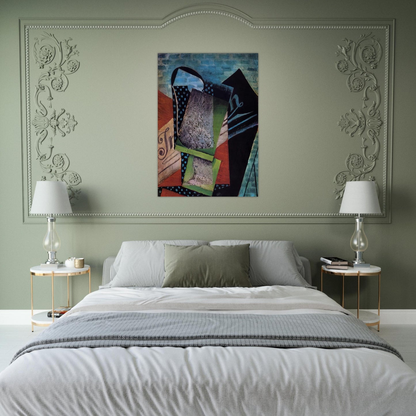 STILL LIFE DEDICATED TO ANDRE SALMON 1915 - Juan Gris Brushed Aluminum Print - 70x100 cm / 28x40 inches | Juan Gris Aluminum Print | Juan Gris Prints
