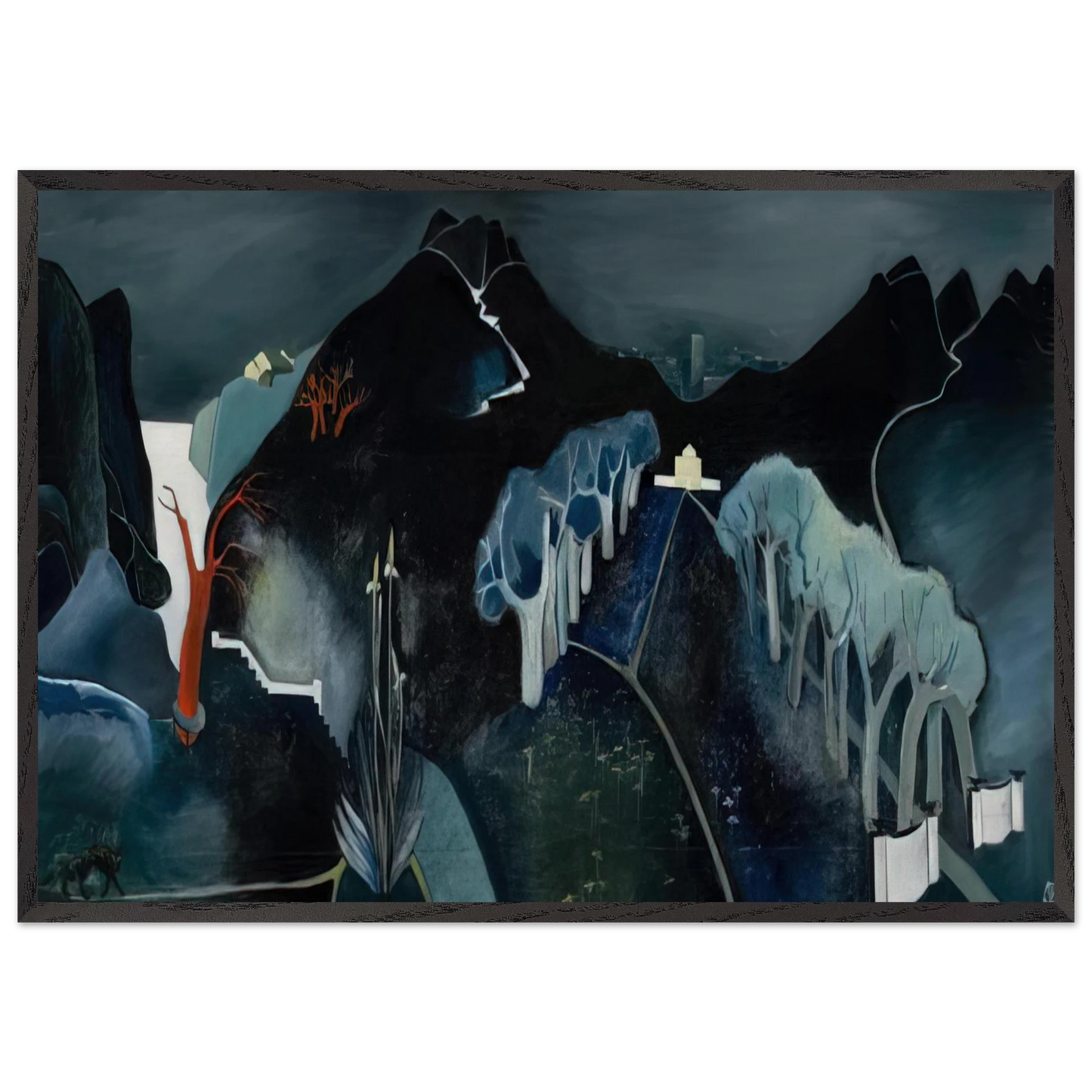 Mysterious Landscape - 1930 - Tove Jansson 70x100 cm / 28x40 inches Framed Art Print – Black Wooden Frame