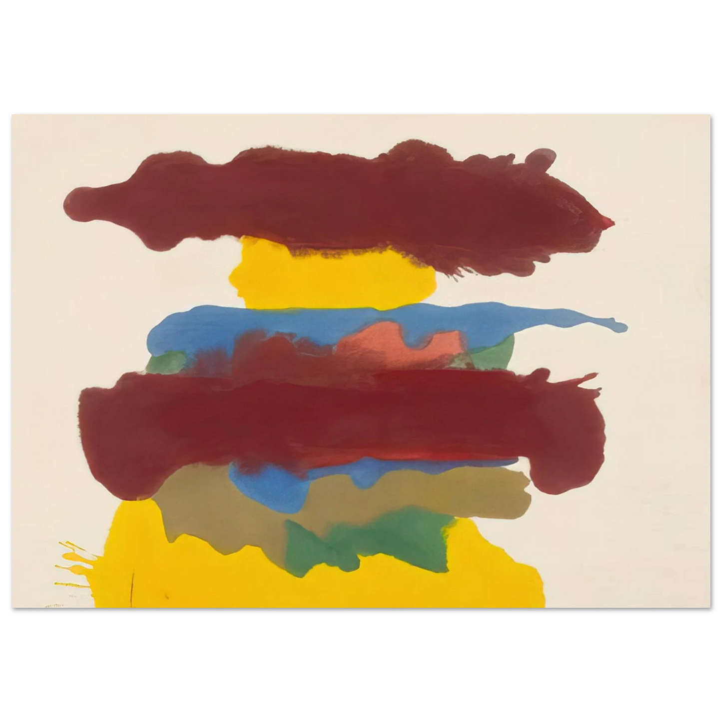 Helen Frankenthaler - Weather Change - 1963 Wall art - A1 (59.4 x 84.1  cm) - Premium Wooden Framed Poster With Fine Art Paper-canvas - Wood frame