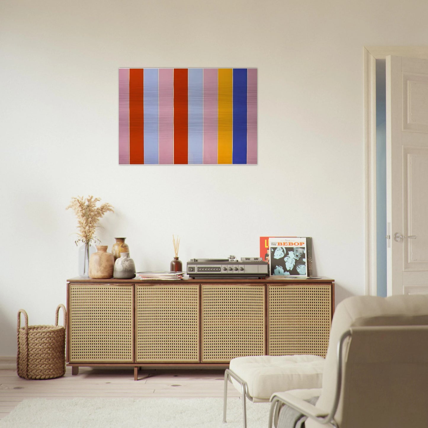 Peeping Wall - 1960 - Gene Davis Brushed Aluminum Print - 70x100 cm / 28x40 inches | Gene Davis Aluminum Print | Gene Davis Prints