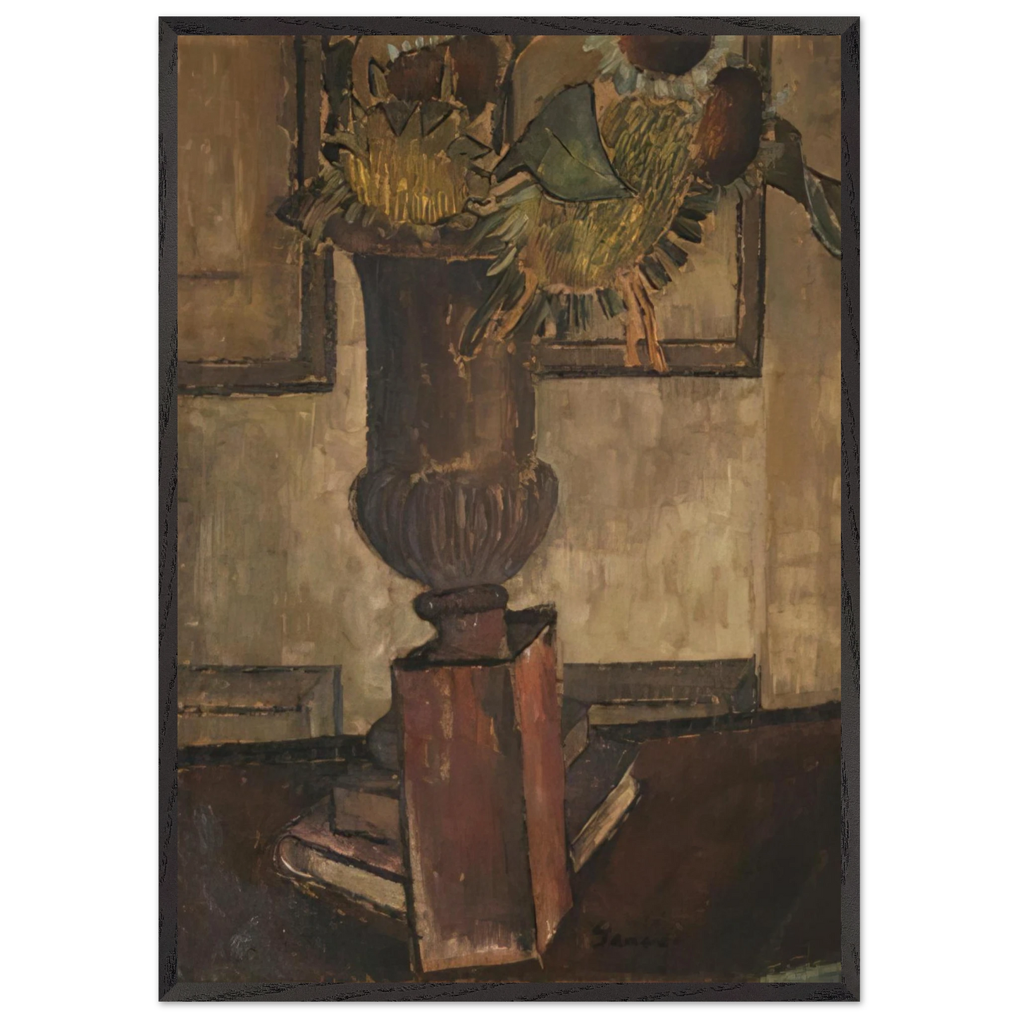 Sunflower - 1933 - Morris Graves 70x100 cm / 28x40 inches Framed Art Print – Black Wooden Frame