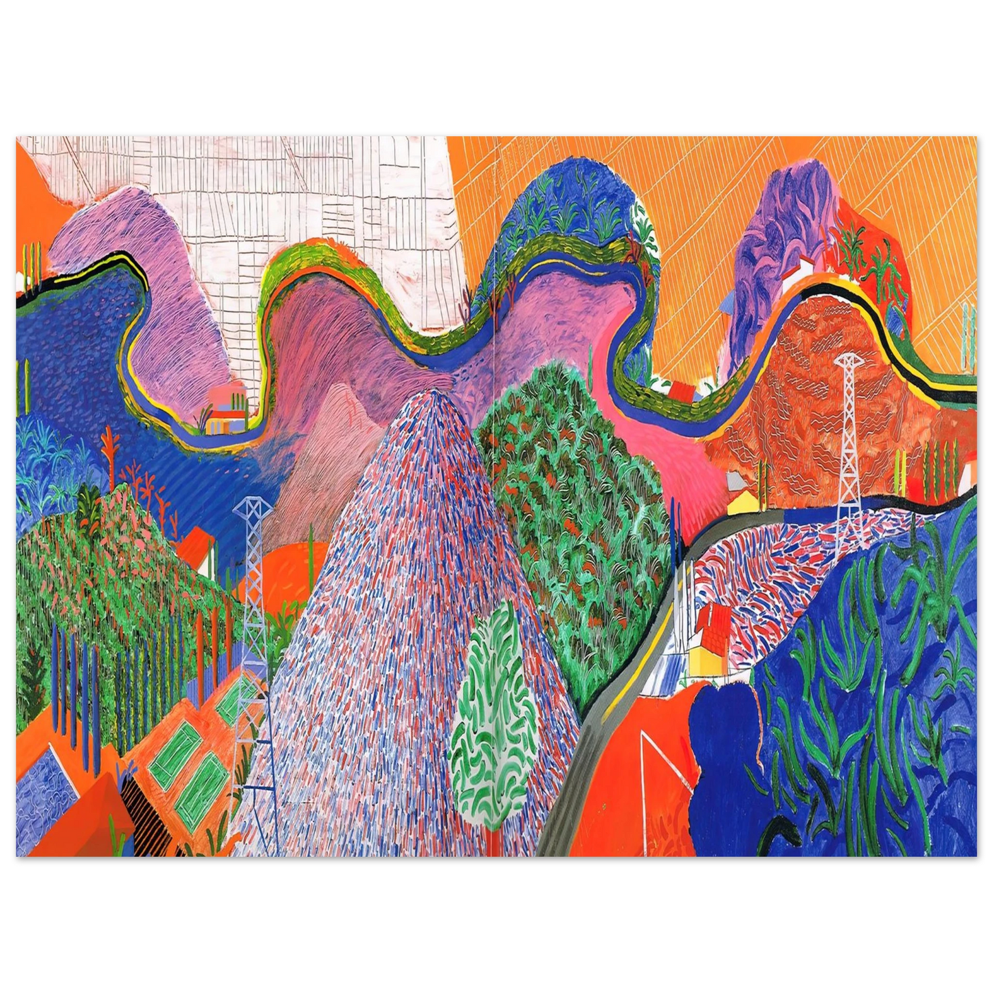 David Hockney - David Hockney Wall art - 40x50 cm / 16x20 inches - Premium Wooden Framed Poster With Fine Art Paper-canvas - Wood frame