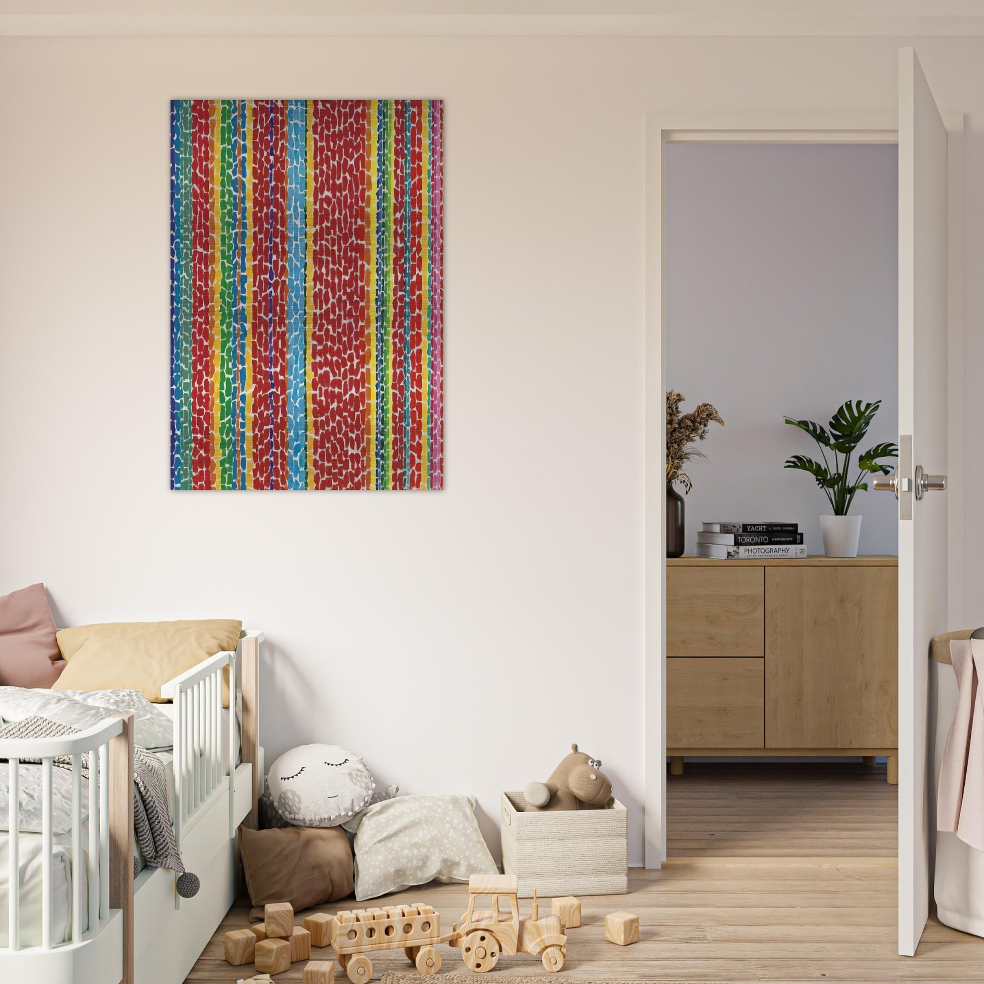 RED VIOLET NURSERY VIEWED FROM ABOVE 1970 - Alma Woodsey Thomas Brushed Aluminum Print - 70x100 cm / 28x40 inches | Alma Woodsey Thomas Aluminum Print | Alma Woodsey Thomas Prints