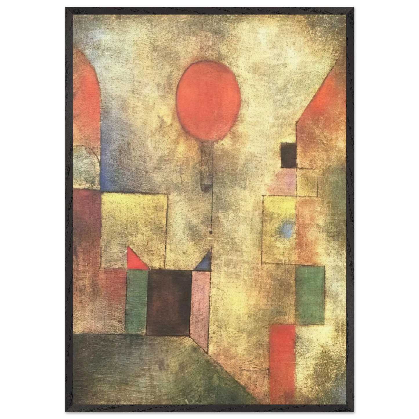 RED BALLOON 1922 - Paul Klee 70x100 cm / 28x40 inches Framed Art Print – Black Wooden Frame