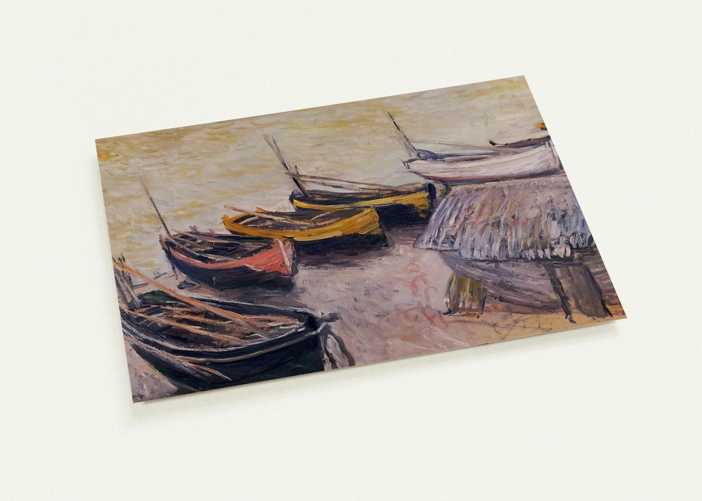Boats on the Beach By claude monet Pack of 10 Post Cards | claude monet Post Cards | A6 (10.5 x 14.8 cm) - 4.1 x 5.8 inches